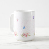 シンプルフラワーデザインマグ コーヒーマグカップ (正面左)
