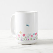 シンプルフラワーデザインマグ コーヒーマグカップ (正面左)