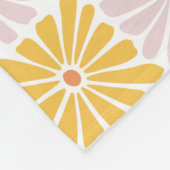 シンプルフラワーパターン(の模様が)あるオレンジフリースブランケット フリースブランケット (角)