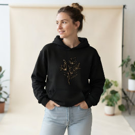 シンプルフラワープリントスウェット、かわいい花柄パーカー パーカ