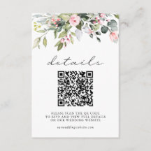 シンプルフラワーユーカリの葉QRコード結婚式