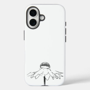 シンプルフラワーラインスケッチ iPhone 16ケース