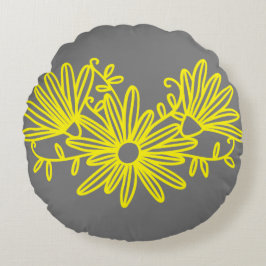 シンプルフラワーライン ラウンドクッション