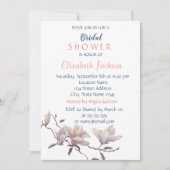 シンプルフラワー、マグノリアブライダルシャワー 招待状 (正面)