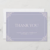 シンプルフランスのエレガント薄紫リージェンシー結婚エラズ サンキューカード (正面)