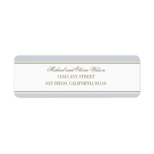 シンプルフランスのストライプ住所 シール (正面)