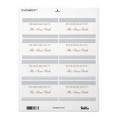 シンプルフランスのストライプ蔵書票 ラベル (フルシート)