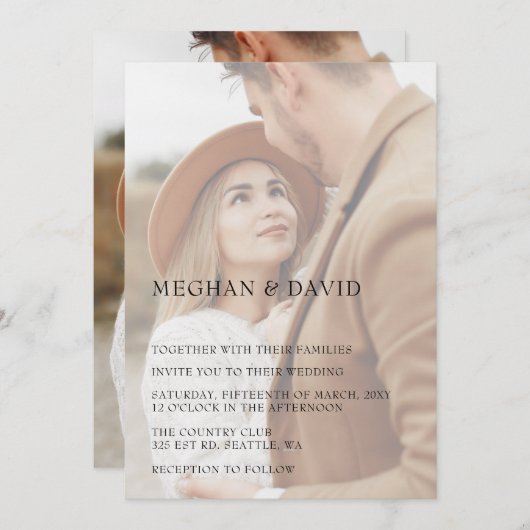 シンプルフルフォトアレ結婚イ 招待状 (正面/裏面)