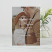 シンプルフルフォトオーバーレイ結婚式招待状 招待状 (スタンド正面)