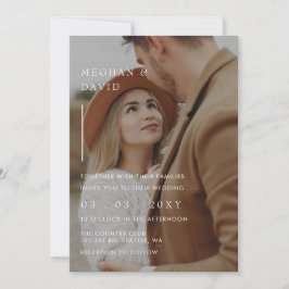シンプルフルフォトオーバーレイ結婚式招待状 招待状