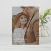 シンプルフルフォトオーバーレイ結婚式招待状 招待状 (スタンド正面)