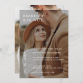 シンプルフルフォトオーバーレイ結婚式招待状 招待状 (正面/裏面)