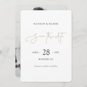 シンプルフルフォト日付の保存招待状テンプレート セーブザデート (正面/裏面)