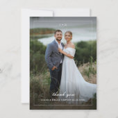 シンプルフルブリードポートレート結婚の写真 サンキューカード (正面)