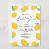 シンプルフレッシュとおもしろいエレガントレモンブライダルシャワー 招待状 (正面)