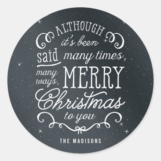 シンプルフレーズ編集可能カラーホリデーステッカー ラウンドシール (正面)