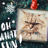 シンプルフレームシモダンックファミリーペットフォトホリデー メタルオーナメント