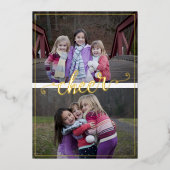 シンプルフレームスクリプト手書き応援3枚 箔シーズンカード (正面)