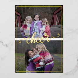 シンプルフレームスクリプト手書き応援3枚 箔シーズンカード