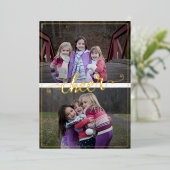 シンプルフレームスクリプト手書き応援3枚 箔シーズンカード (立ち正面)