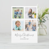 シンプルフレームモダンメリークリスマスフォトコラージュ シーズンカード (スタンド正面)