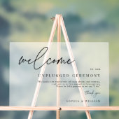 シンプルフロステッド結婚ウェルカムのプラグ抜き式 アクリルサイン (ニュートラル)