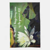 シンプルフロッグ感動的引用文 キッチンタオル (縦)