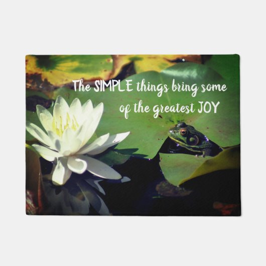 シンプルフロッグ感動的引用文 ドアマット (正面)