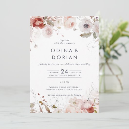 シンプルフローラが全て自分の中に結婚ある 招待状 (スタンド正面)