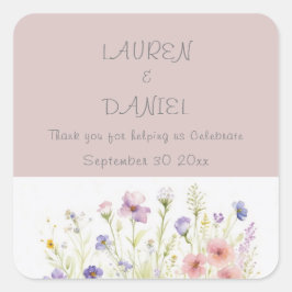 シンプルフローラのシ結婚ステッパーソナライズされたク スクエアシール