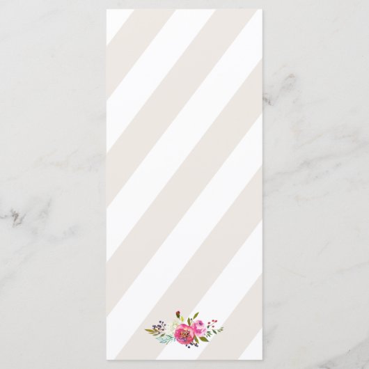 シンプルフローラの水の色の結婚ようこそ旅程 メニュー (裏面)