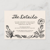 シンプルフローラの結婚詳細エンクロージャカード エンクロージャーカード (正面)