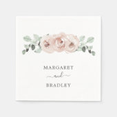 シンプルフローラほこりっぽいバラエレガントな結婚式 スタンダードカクテルナプキン (正面)