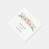 シンプルフローラほこりっぽいバラエレガントな結婚式 スタンダードカクテルナプキン (角)