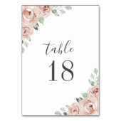 シンプルフローラほこりっぽいバラエレガントな結婚式 テーブルナンバー (正面)