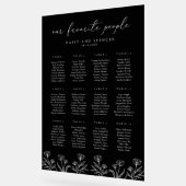 シンプルフローラアウトライン黒アクリル系座席表 アクリルサイン (傾斜)