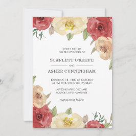 シンプルフローラエレガントな結婚式 招待状