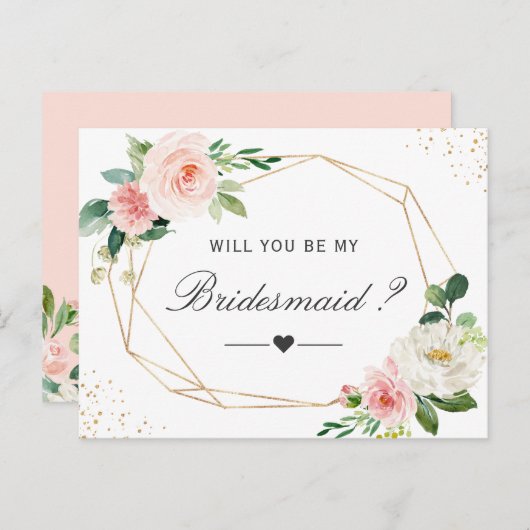 シンプルフローラエレガントは私の花嫁の提案である インビテーションポストカード (正面/裏面)