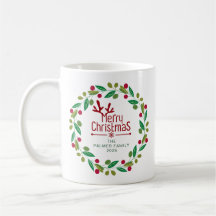 シンプルフローラエレガントクリスマスリースファミリー名