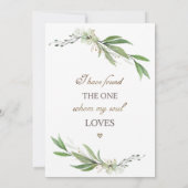 シンプルフローラエレガントグリーナリー・クリスチャン結婚ズ 招待状 (裏面)