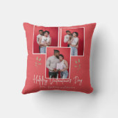 シンプルフローラエレガントバレンタインのカップルの写真 クッション (裏面)