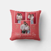 シンプルフローラエレガントバレンタインのカップルの写真 クッション (正面)