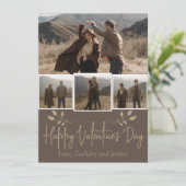 シンプルフローラエレガントバレンタインのカップルの写真 シーズンカード (スタンド正面)