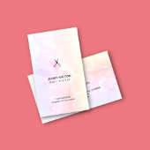 シンプルフローラエレガントブラックはさみ美容師 名刺