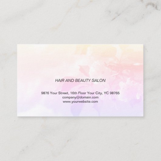 シンプルフローラエレガントブラックはさみ美容師 名刺