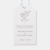 シンプルフローラエレガントブーケミニマ結婚リスト ギフトタグ (裏面)