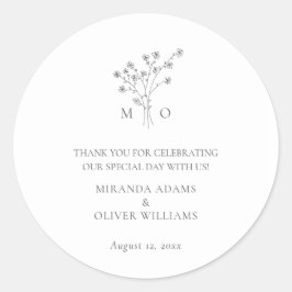 シンプルフローラエレガントブーケミニマ結婚リスト ラウンドシール