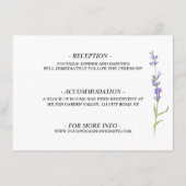 シンプルフローラエレガントミニマルなラベンダー エンクロージャーカード (裏面)