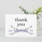 シンプルフローラエレガントミニマルなラベンダー サンキューカード (スタンド正面)