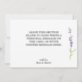 シンプルフローラエレガントミニマルなラベンダー サンキューカード (裏面)